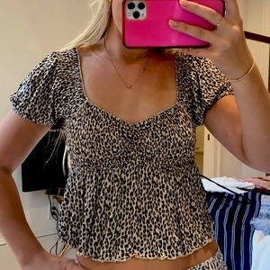 Urban Outfitters Cheetah Crop Top
